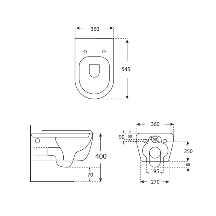 Inodoro suspendido mate Wayne