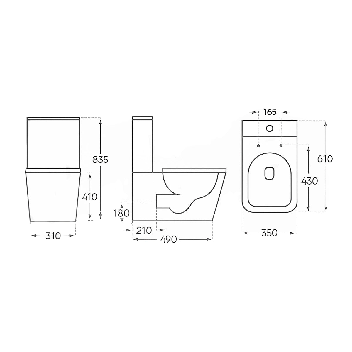 Inodoro tanque bajo negro Cyril - Thebath