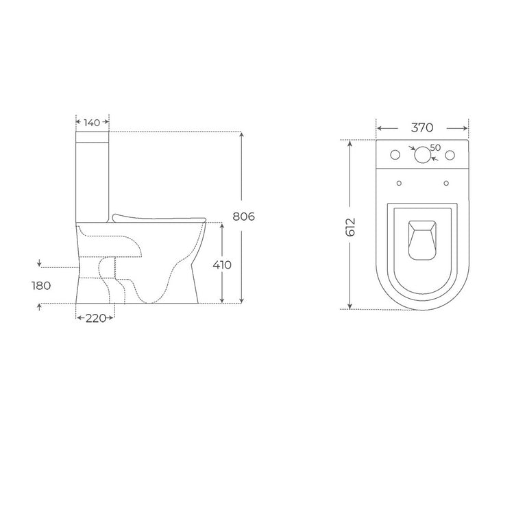 Inodoro tanque bajo Nico Rimless