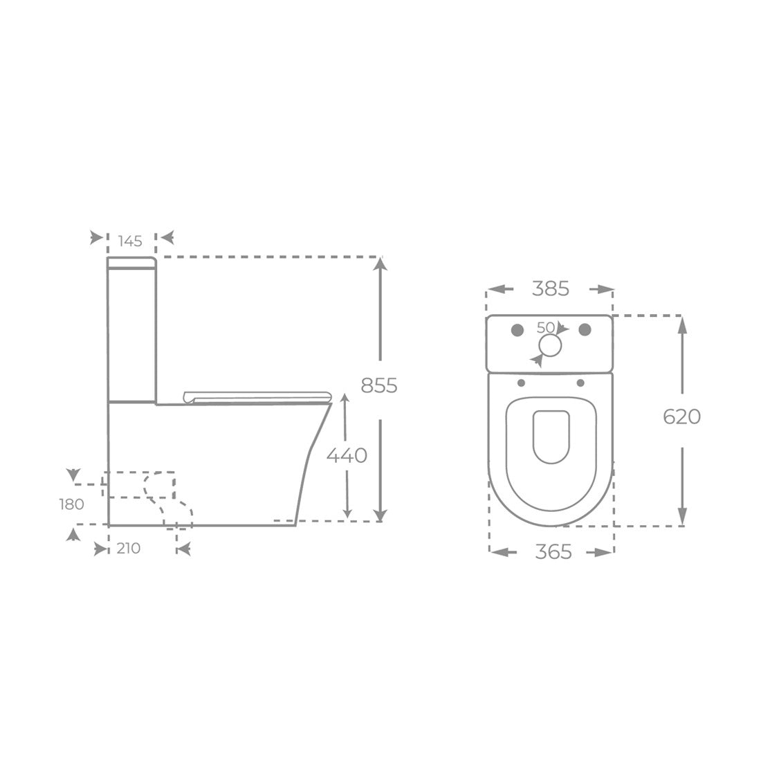 Inodoro tanque bajo Rimless Lido