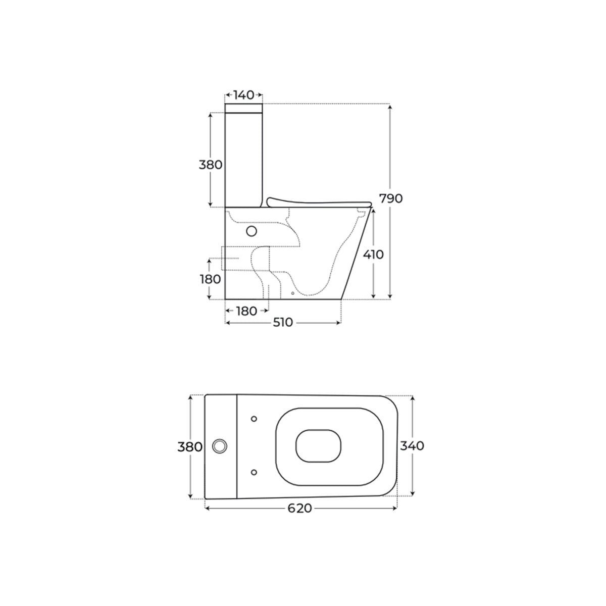 Inodoro tanque bajo Serene - Thebath