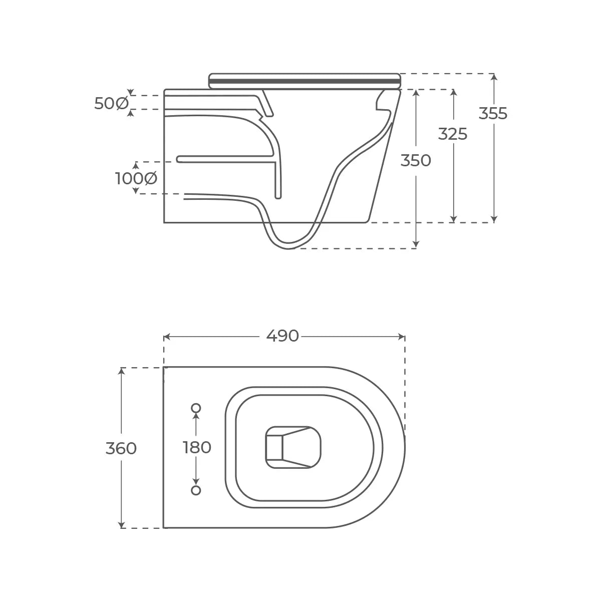 Inodoro verde oscuro suspendido Jana - Thebath