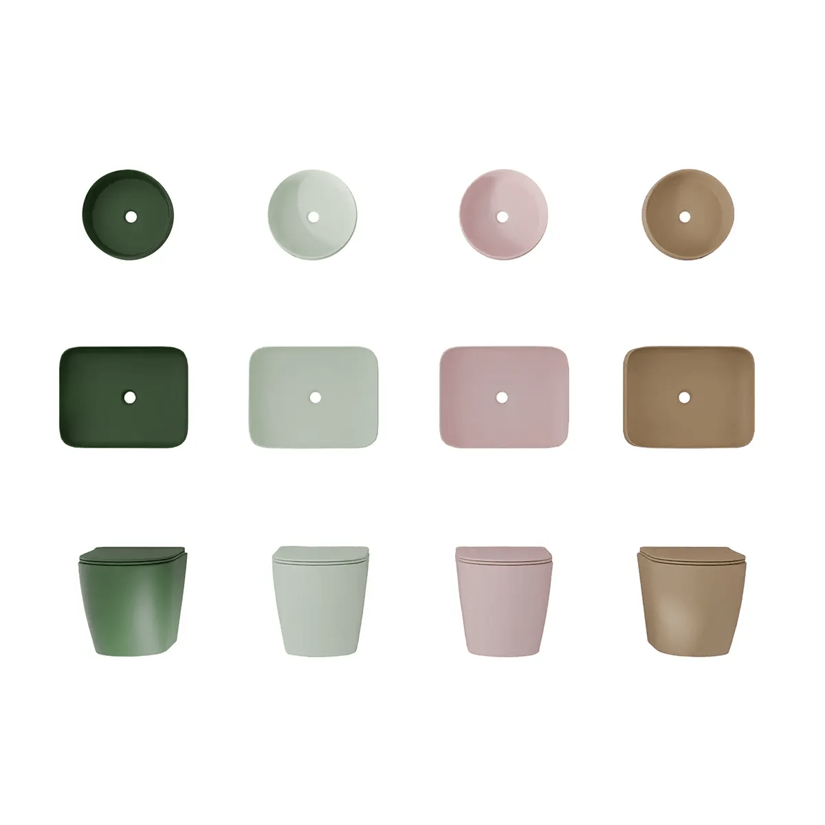 Inodoro verde oscuro suspendido Jana - Thebath