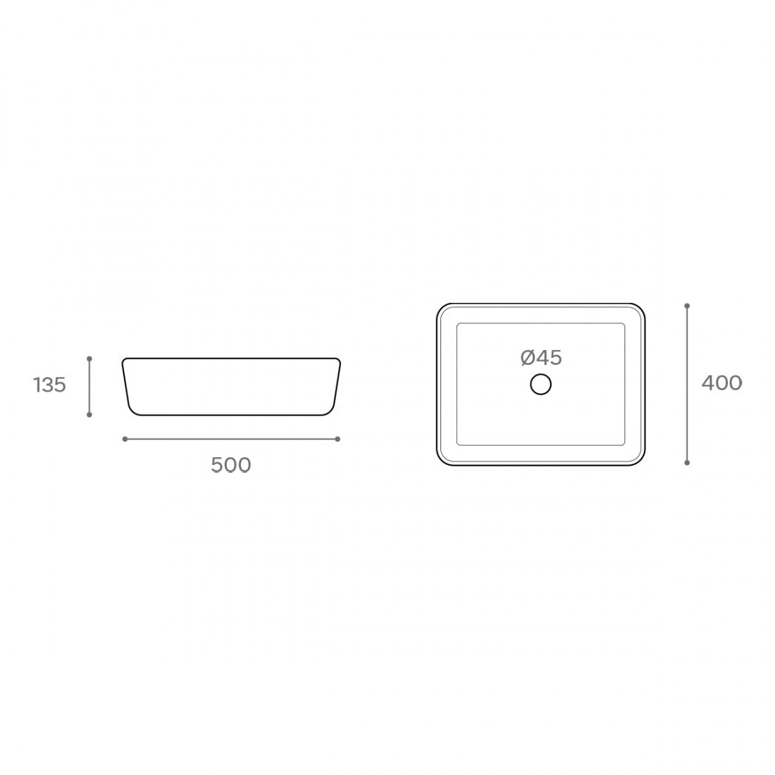 Lavabo cerámica extra fino sobre encimera Iris