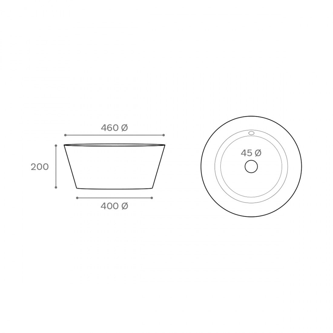 Lavabo cerámica extra grueso sobre encimera Menfis