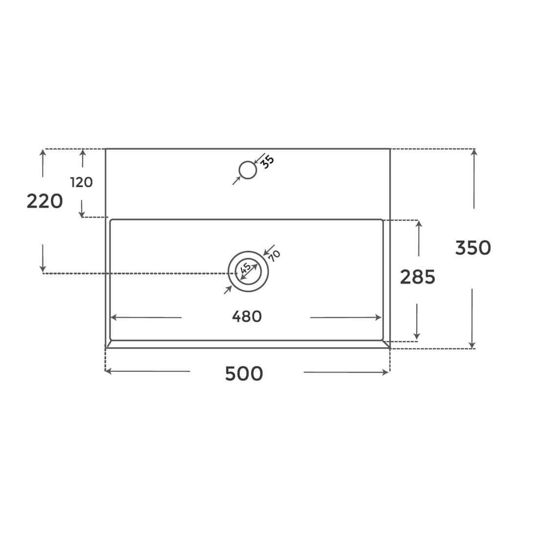 Lavabo cerámica sobre encimera Dakota