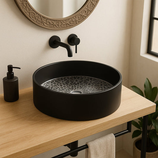 Lavabo con mosaico negro Ronan - Thebath