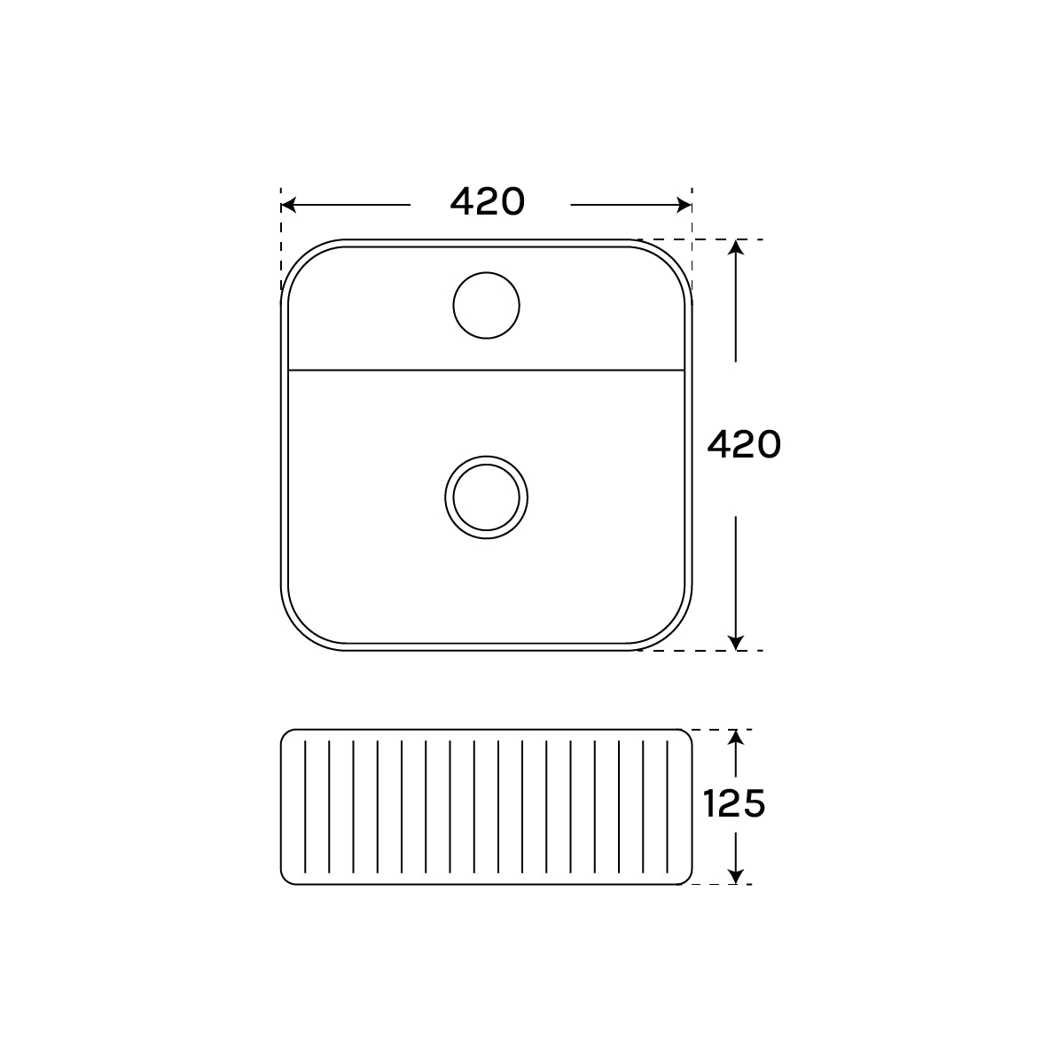 Lavabo cuadrado negro mate Seul - Thebath