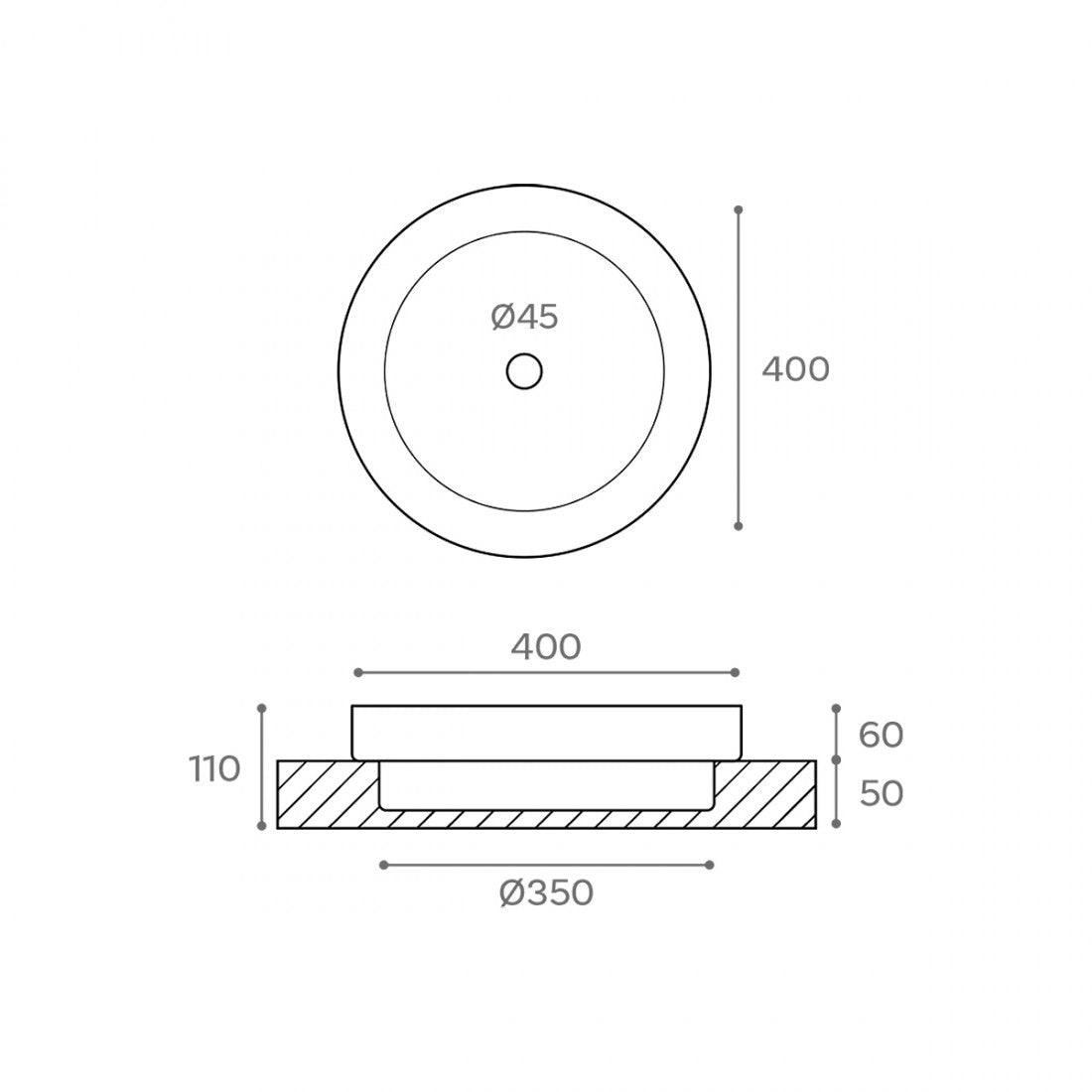 Lavabo de porcelana Ontario