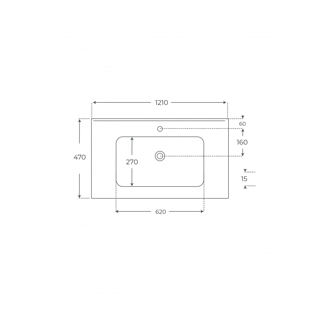 Lavabo sobre mueble gel coat Gara