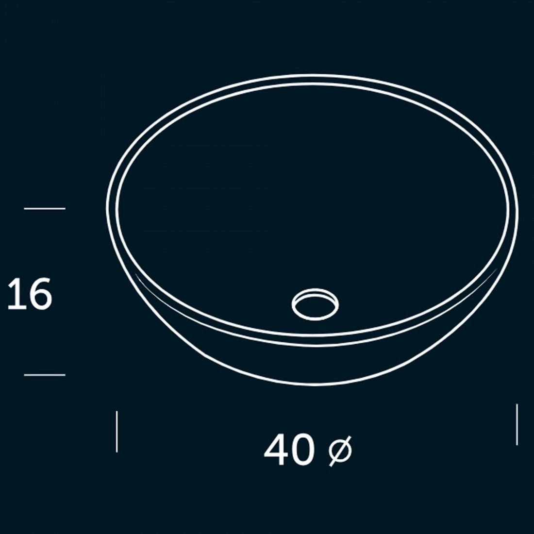 Lavabo ovalado sobre encimera Otto