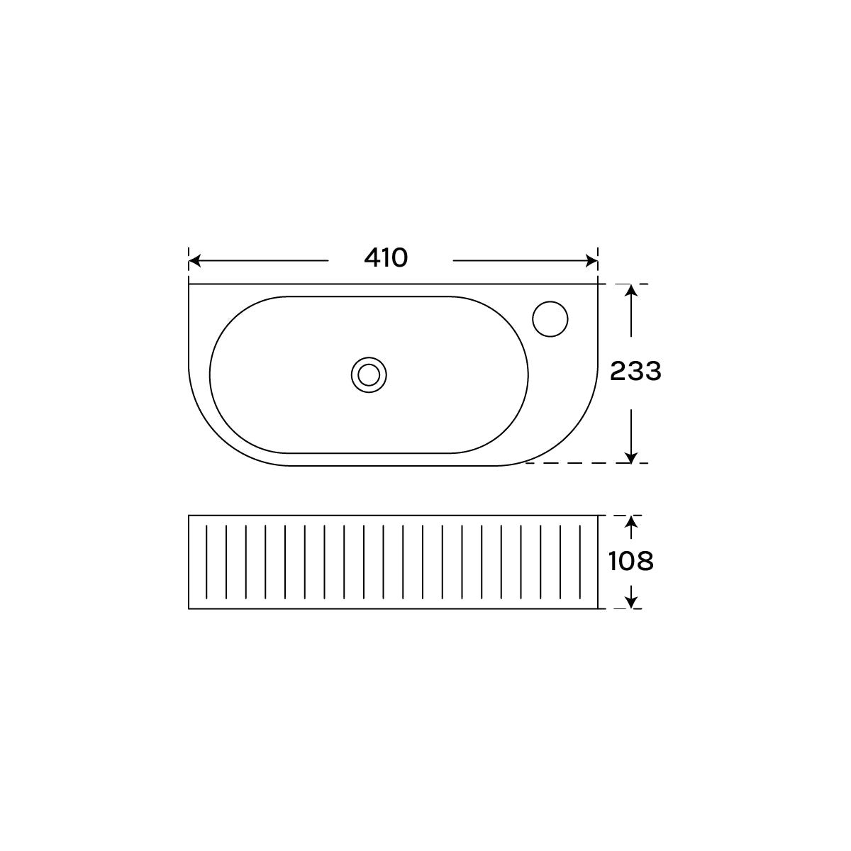 Lavabo rectangular pequeño negro Glea - Thebath