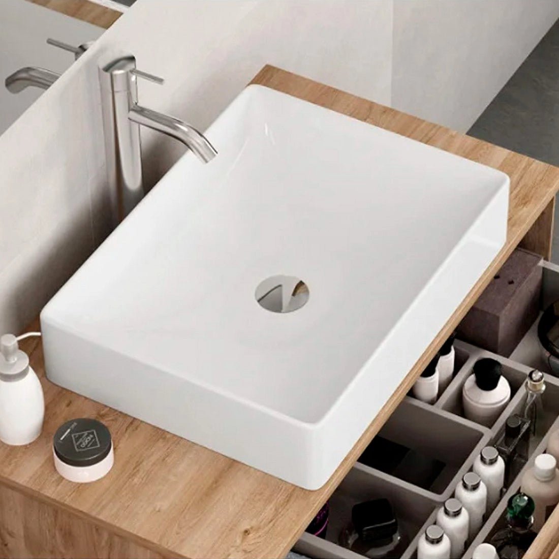 Lavabo rectangular sobre encimera Estambul