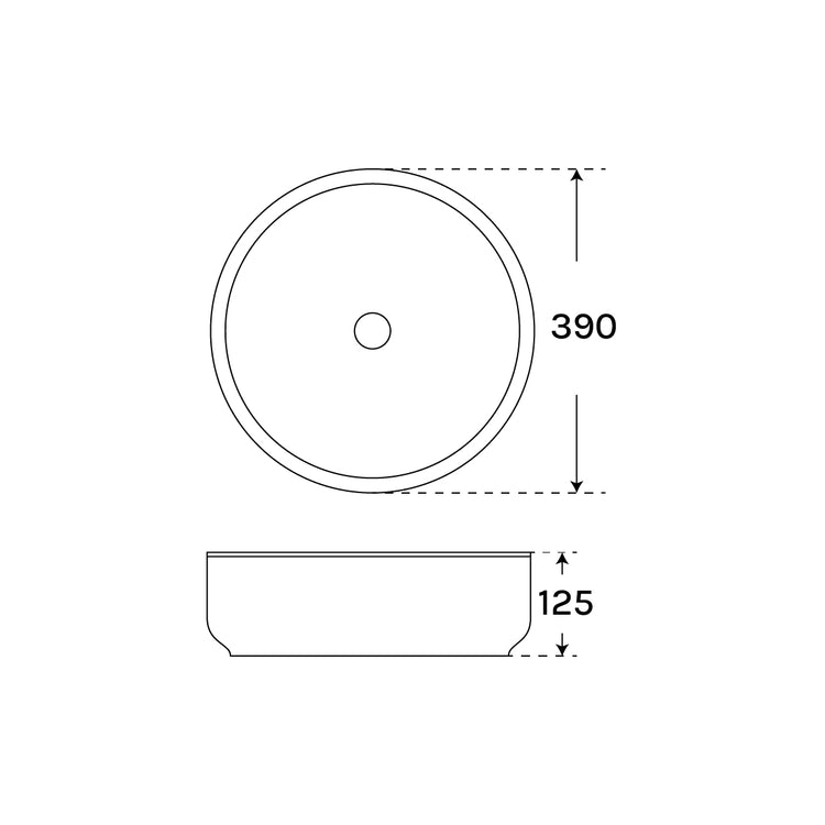 Lavabo redondo sobre encimera Aura