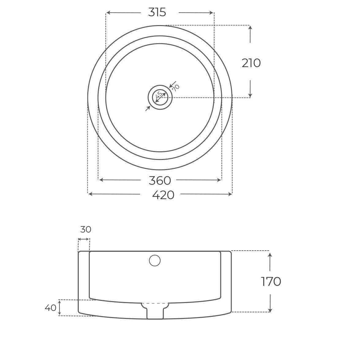 Lavabo redondo Round