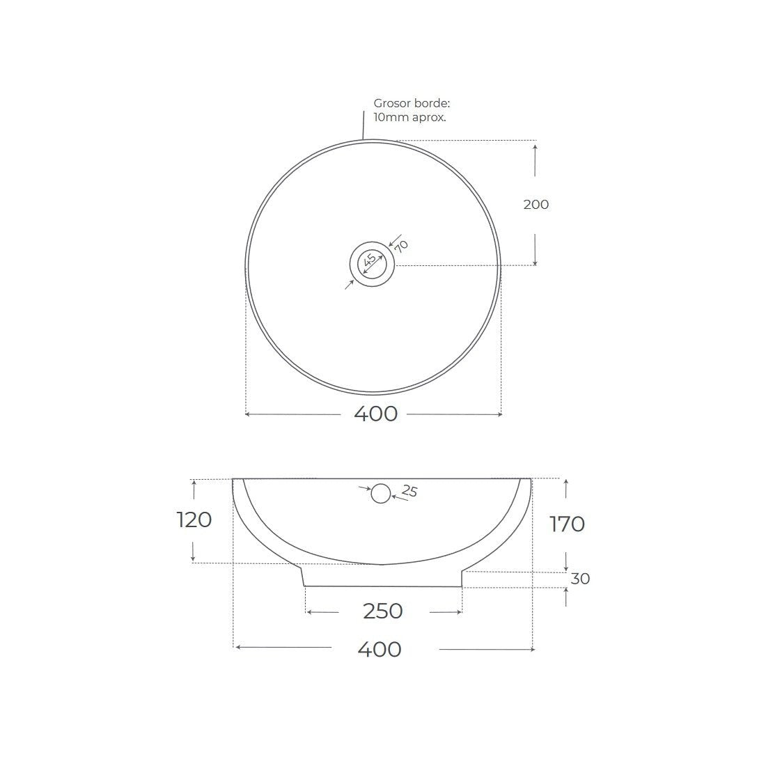 Lavabo sobre encimera Aika colores