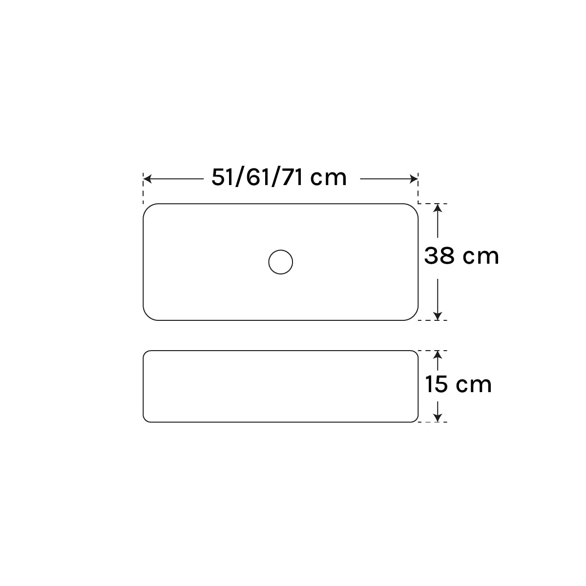 Lavabo sobre encimera rectangular Akali - Thebath