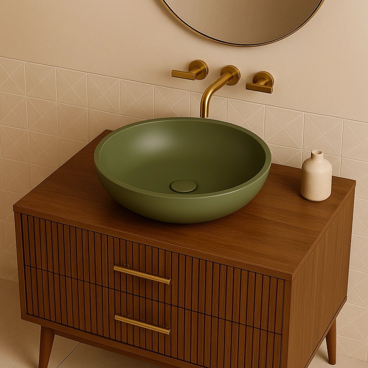 Lavabo sobre encimera verde Zoe - Thebath