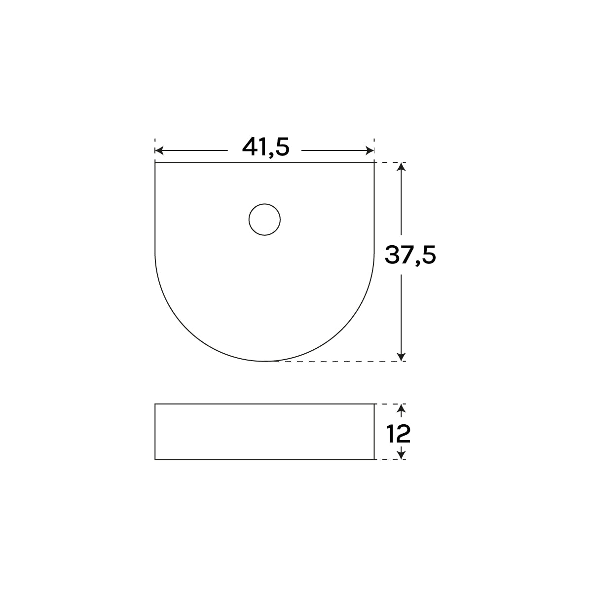 Lavabo sobrencimera semicircular Kona - Thebath