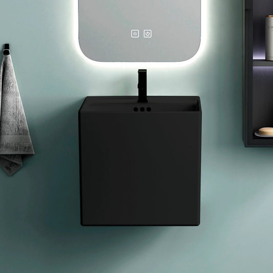 Lavabo suspendido negro mate Ivar