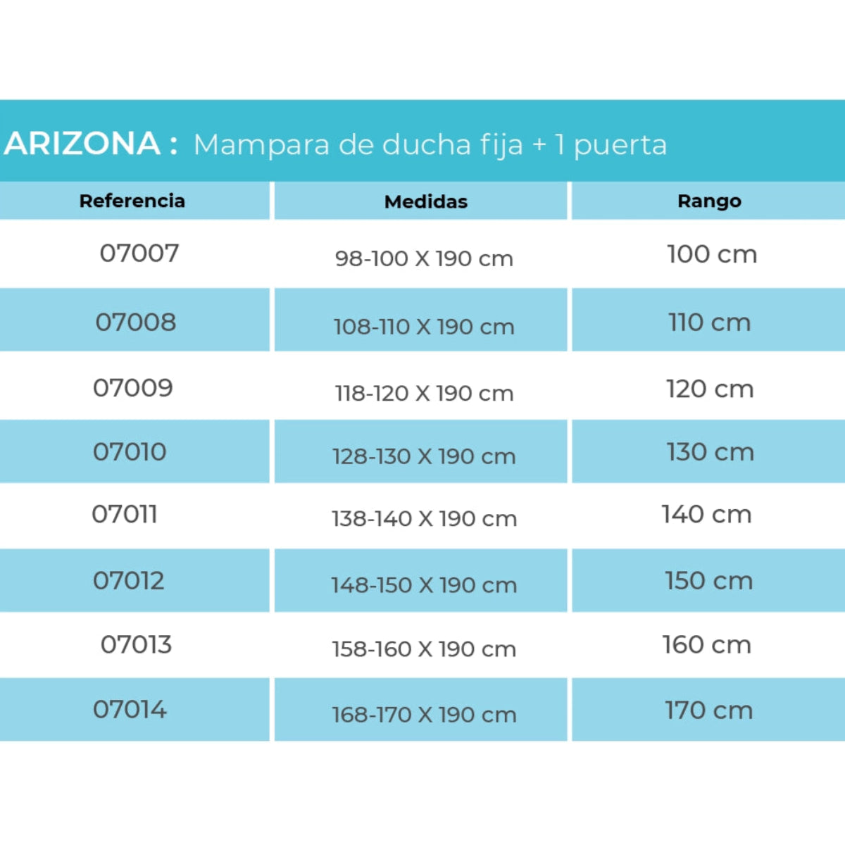 Mampara con puerta corredera Arizona Negra