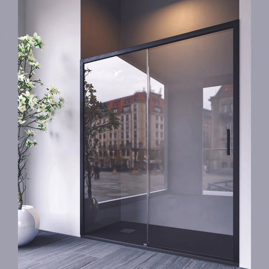 Mampara fija Sena con puerta corredera