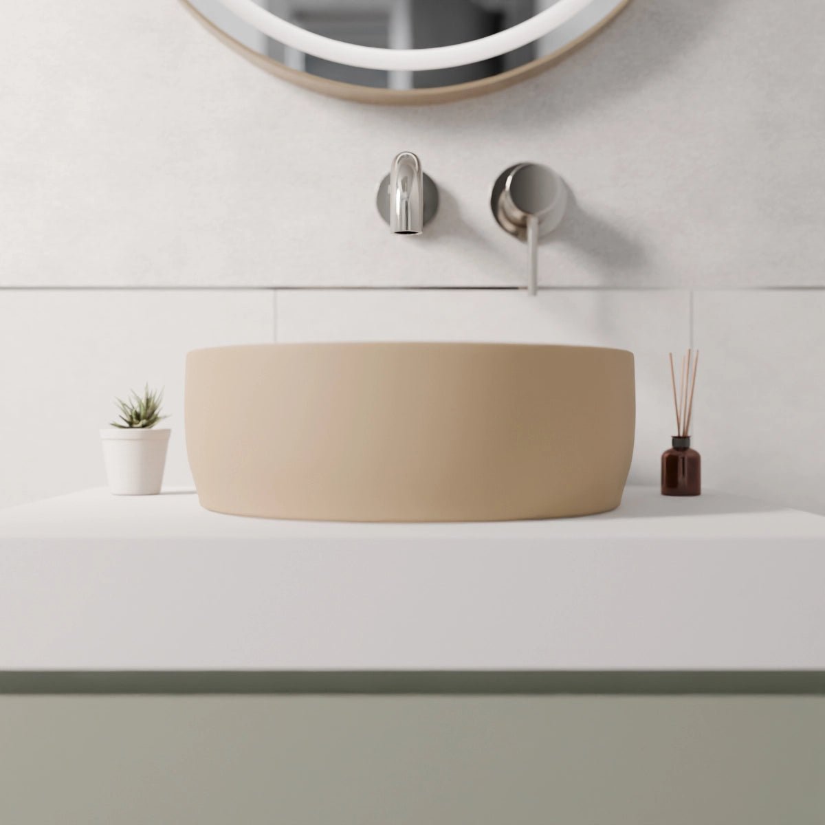 Lavabo marrón redondo Jana - Thebath