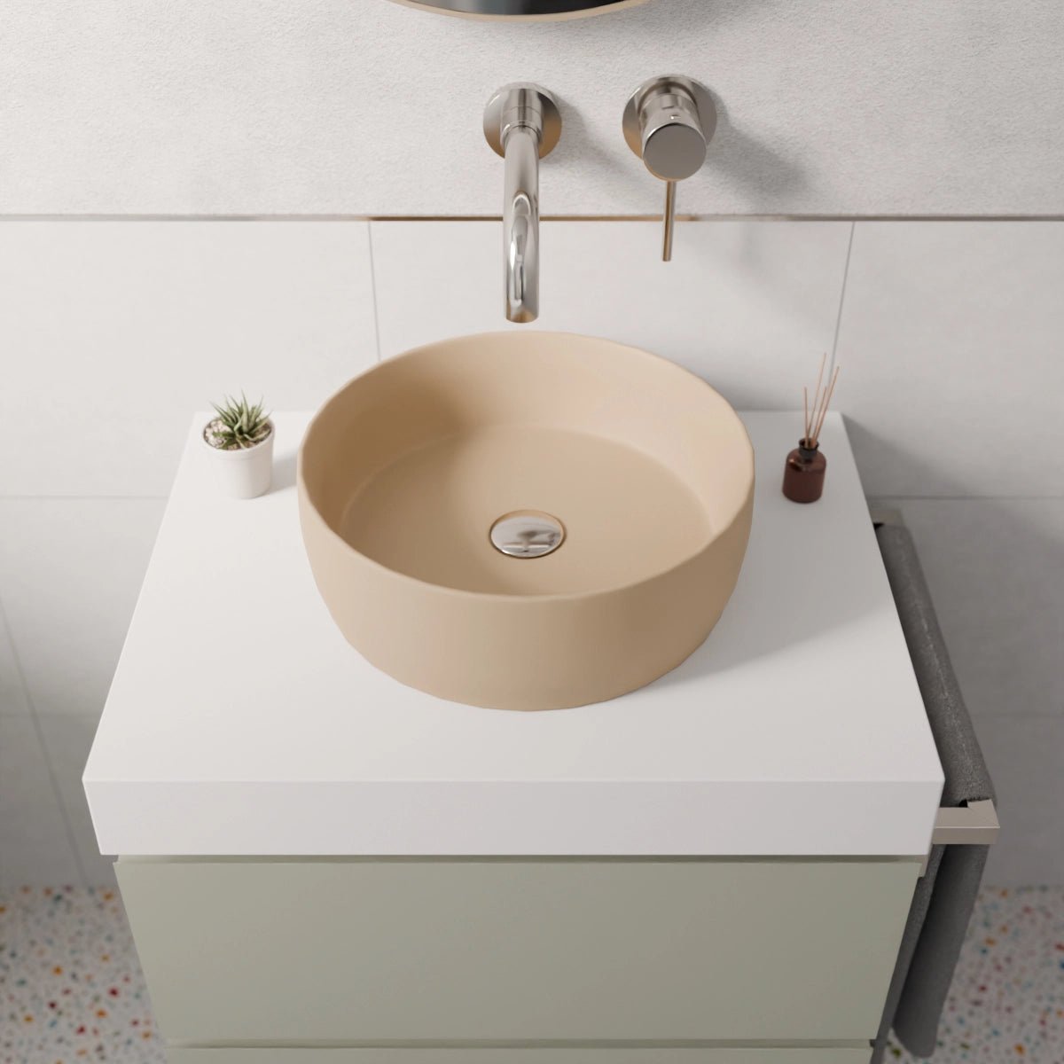 Lavabo marrón redondo Jana - Thebath