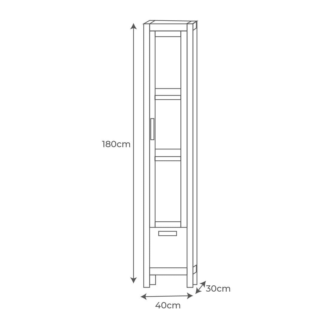 Mueble auxiliar antiguo Aran con vitrina