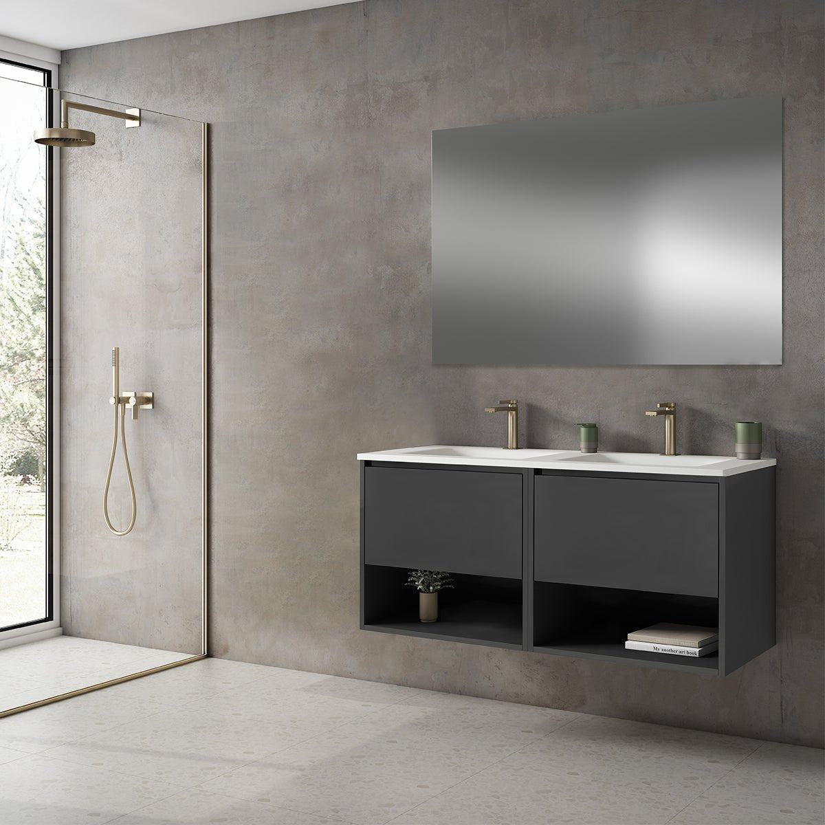 Mueble baño con lavabo incluido 2 senos Yera - Thebath