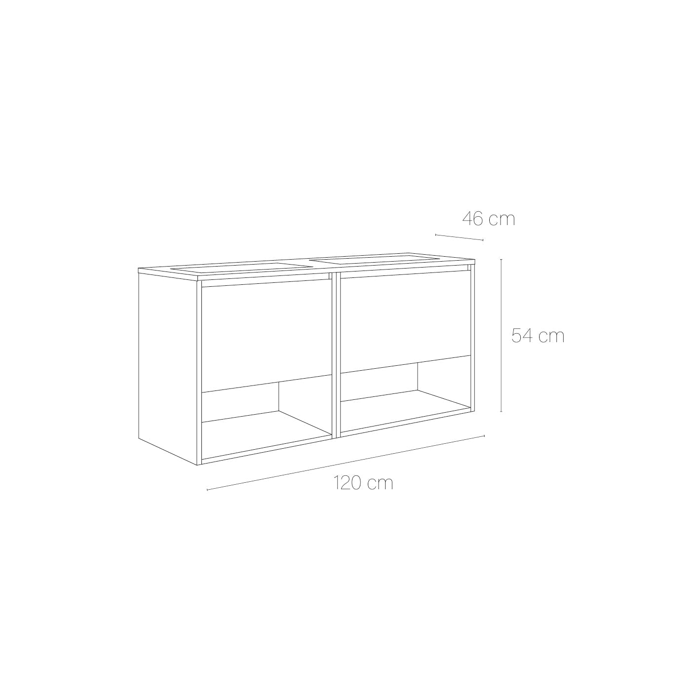 Mueble baño con lavabo incluido 2 senos Yera - Thebath