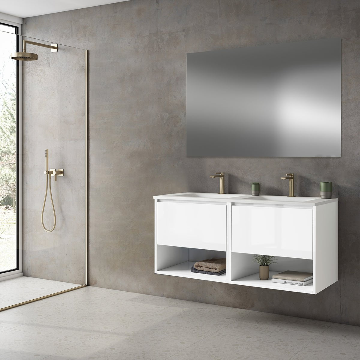 Mueble baño con lavabo incluido 2 senos Yera - Thebath