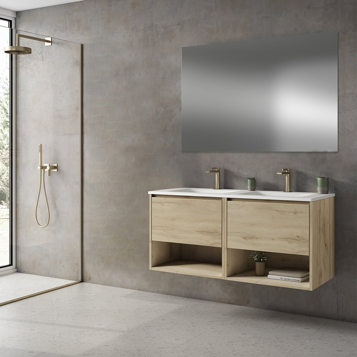 Mueble baño con lavabo incluido 2 senos Yera - Thebath