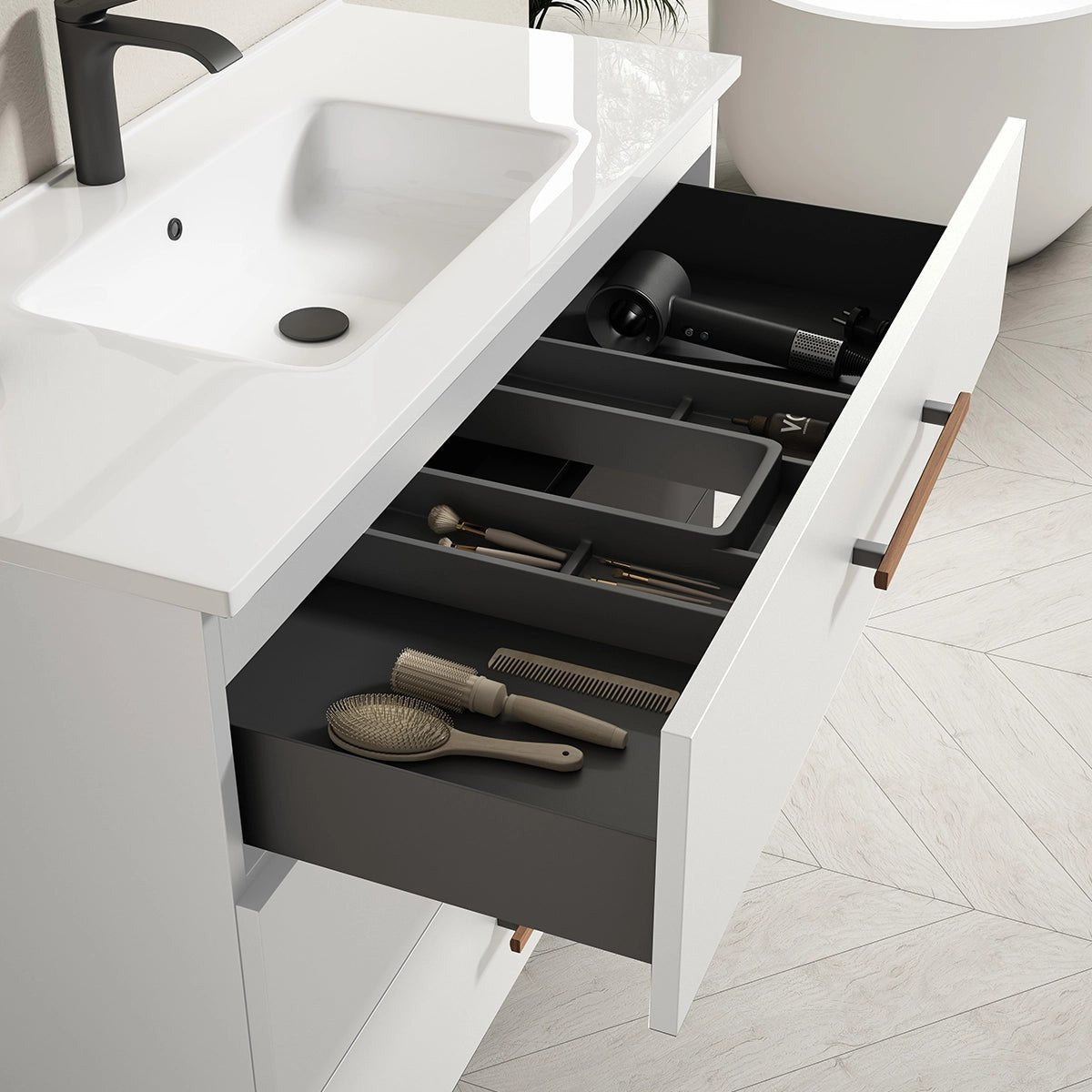 Mueble baño dos cajones Fusta - Thebath