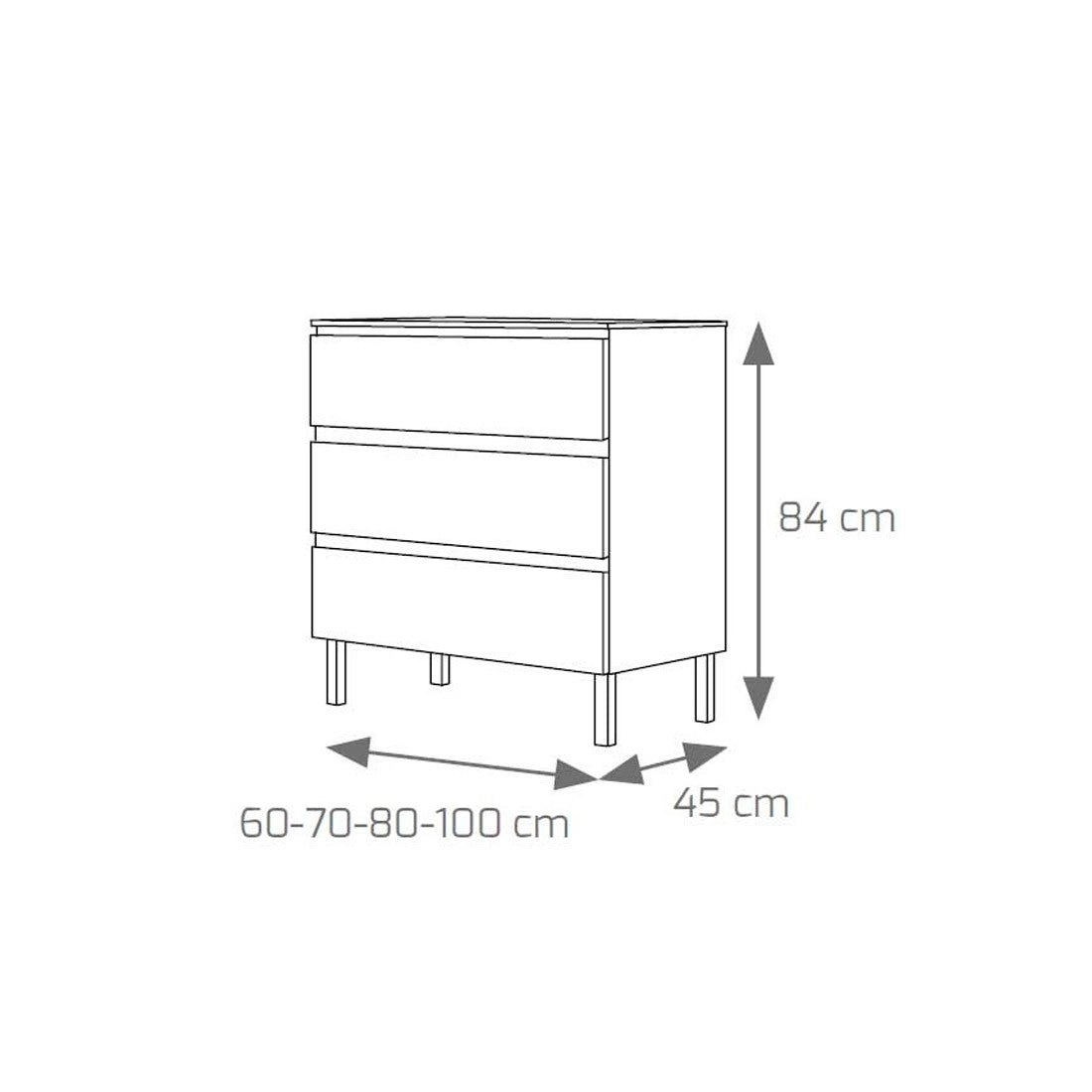 Mueble con cajones para baño Tania