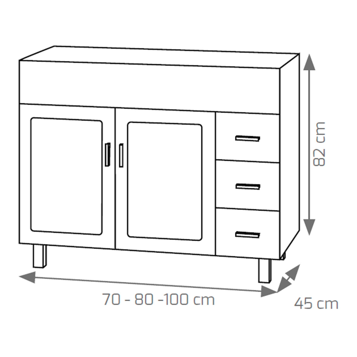 Mueble de baño con patas Namur - Thebath