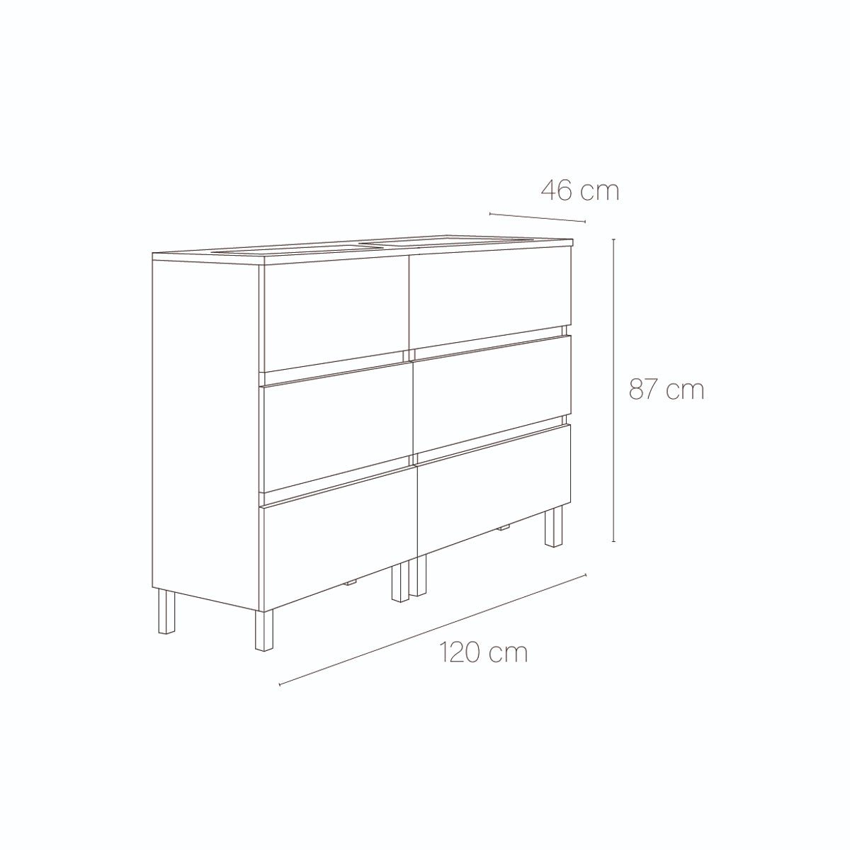 Mueble de baño con patas y lavabo Esencial - The Bath