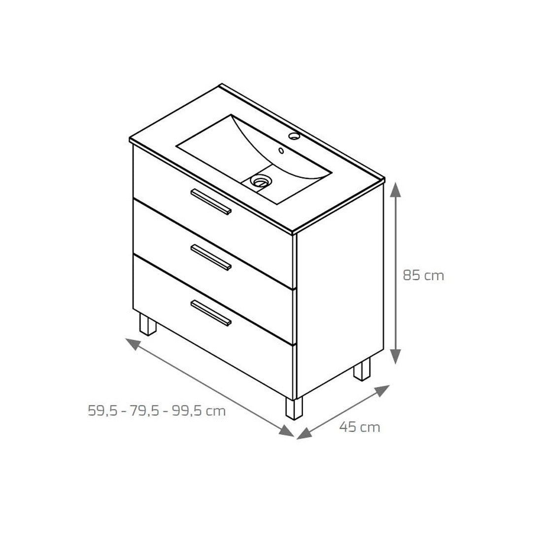 Mueble de baño con patas