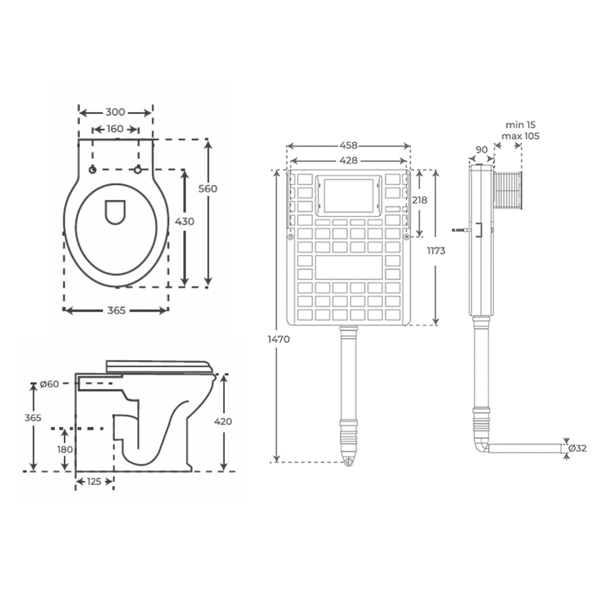 Pack inodoro compacto Olimpia + Cisterna empotrada compacta - The Bath