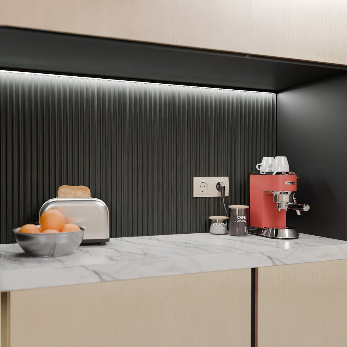 Panel de pared WPC Metalizado Cepillado - Thebath