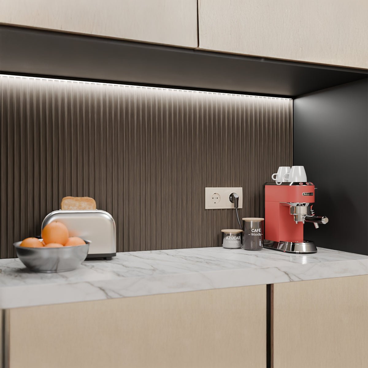 Panel de pared WPC Metalizado Cepillado - Thebath