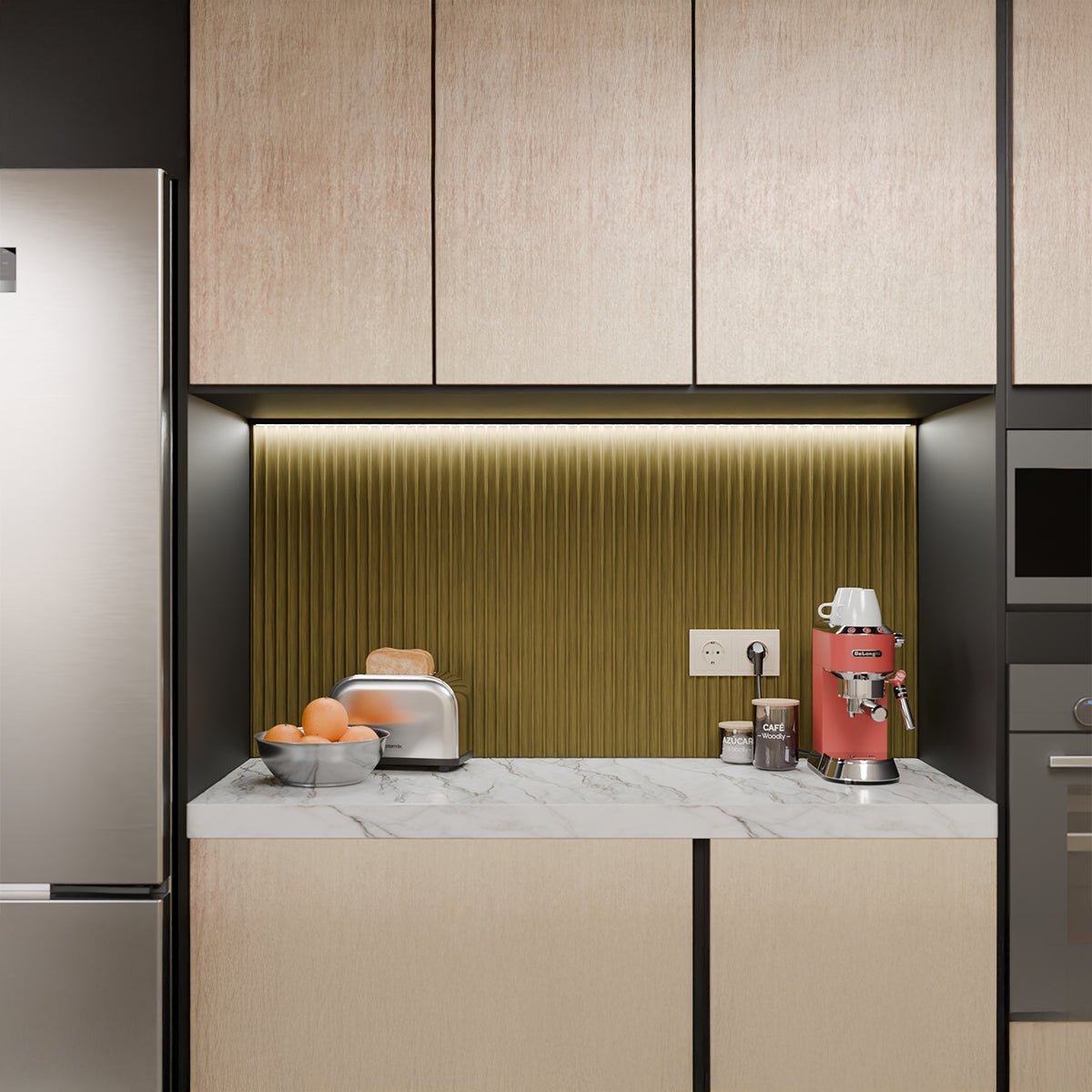 Panel de pared WPC Metalizado Cepillado - Thebath