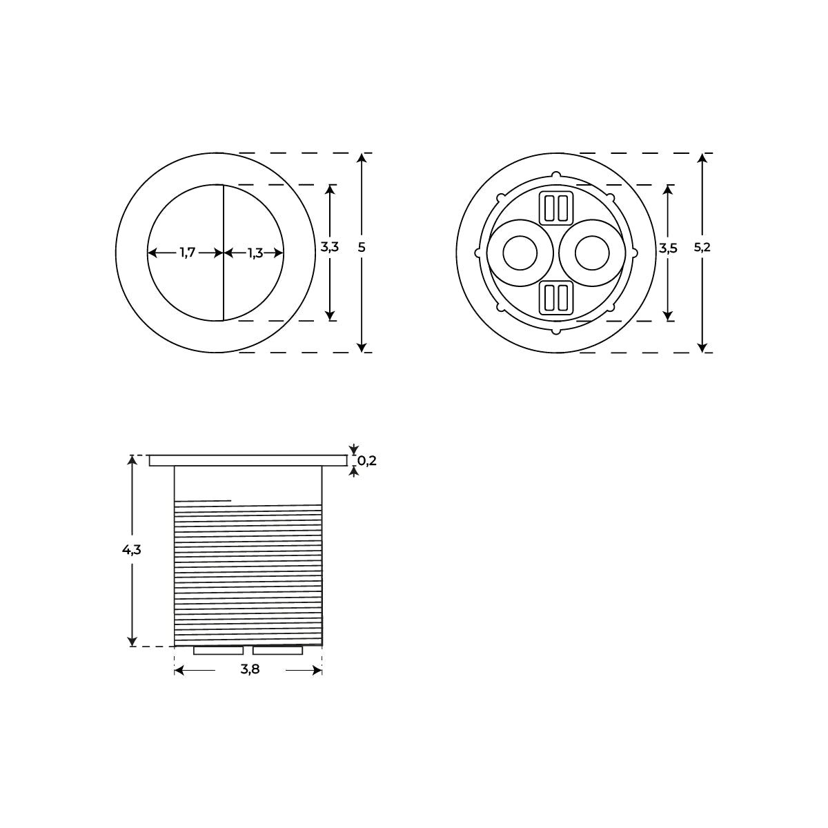 Pulsador inodoro tanque bajo 50mm - Thebath