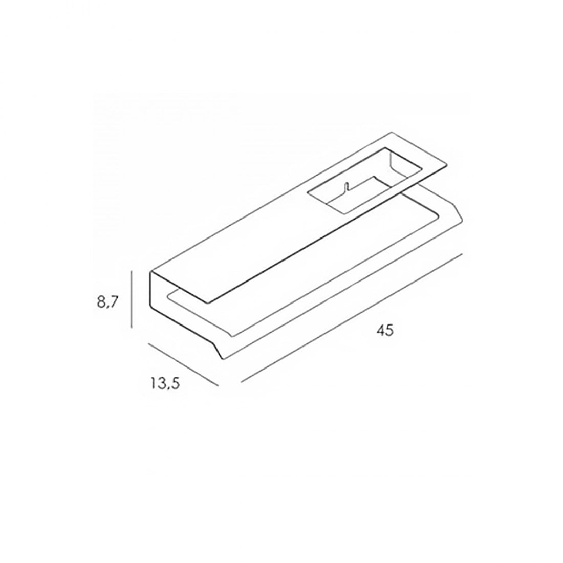 Repisa con toallero Slim 2300 mate