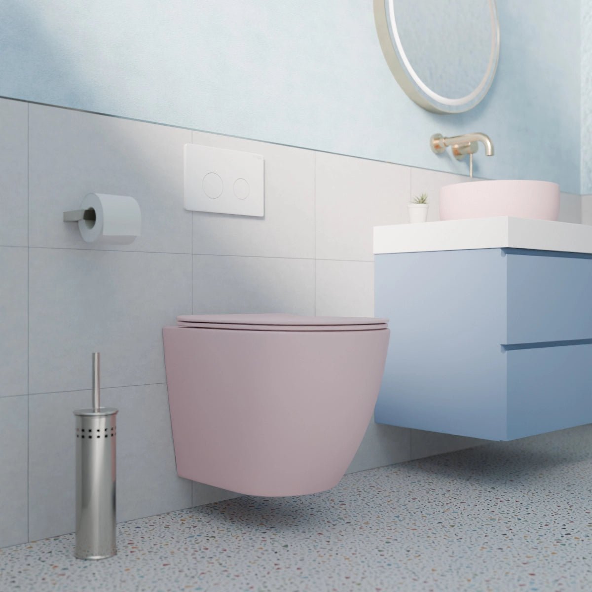 Inodoro rosa suspendido Jana - Thebath