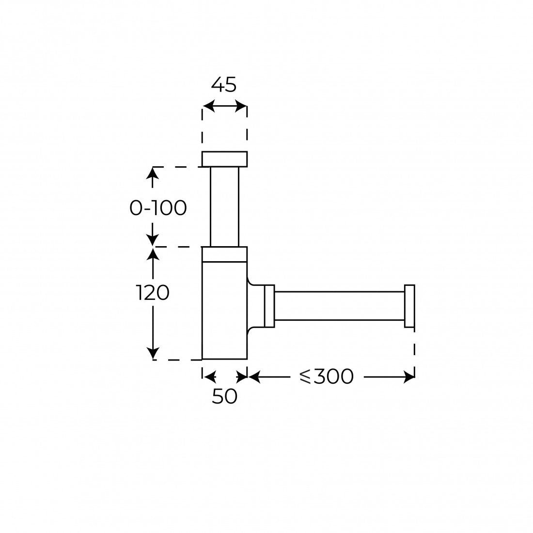 Sifón lavabo oro cepillado