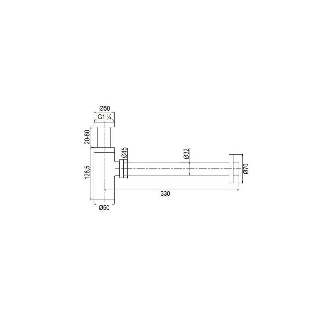 Sifon minimalista cromado