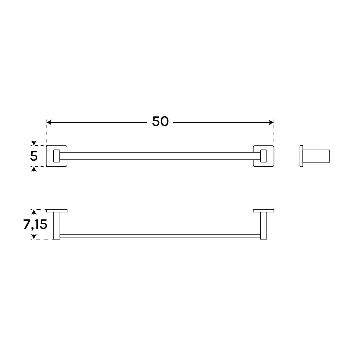 Toallero acero inoxidable 50cm Technic - Thebath