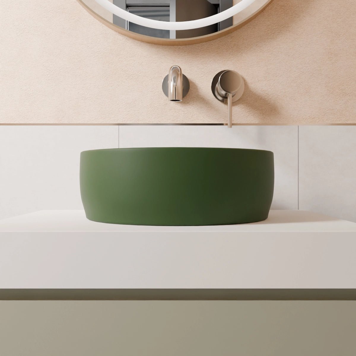 Lavabo verde oscuro redondo Jana - Thebath