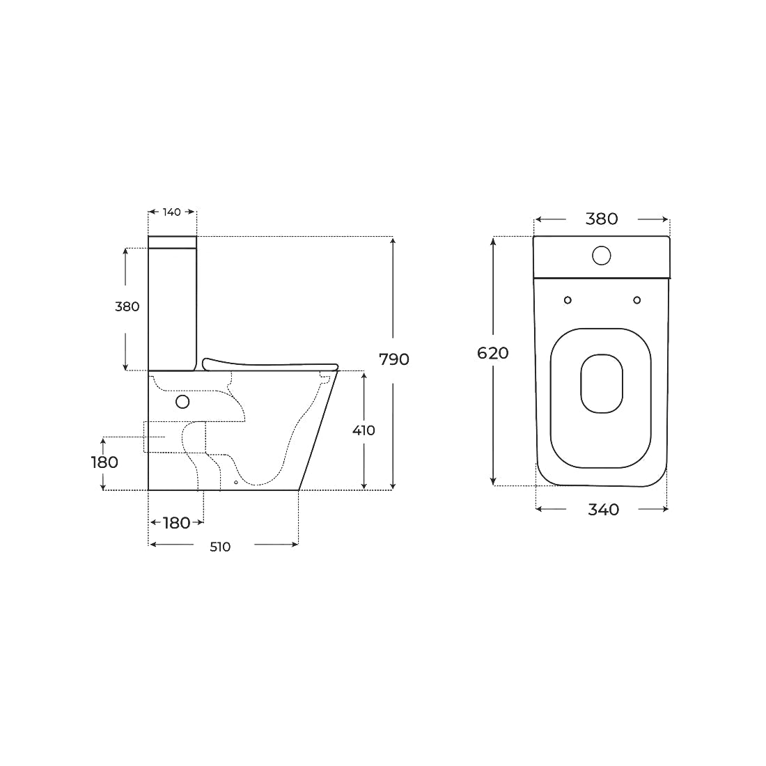 WC pegado a pared Misuri negro - Thebath